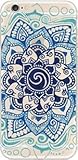 iPhone 6 Case, DECO FAIRY® Protective Case Bumper[Scratch-Resistant] [Perfect Fit] Ultra Slim Translucent Silicone Clear Case Gel Cover for Apple iPhone 6 (Turquoise Blue Mandala Painting)