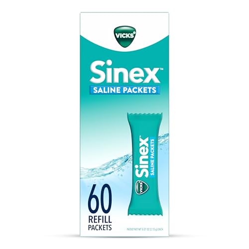 Vicks Sinex Saline Nasal Rinse Refill Packets, Flush Out Mucus & Allergens, Fas…