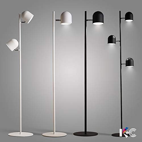 Shanque Modern Nordic creative personality simple bedroom study led three long arm vertical touch floor lamp (Color : Black, Size : Double light)
