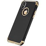 Tverghvad iPhone XR Case, Ultra Thin Flexible Soft iPhone XR Slim Case, 3 in 1 Electroplated Shockproof Elegant Phone Case Compatible with iPhone XR (6.1 inch), Black