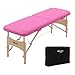 Uenjoy Massage Bed 72'' Professional Folding Massage Table 2 Fold, Basic & Portable, Pink