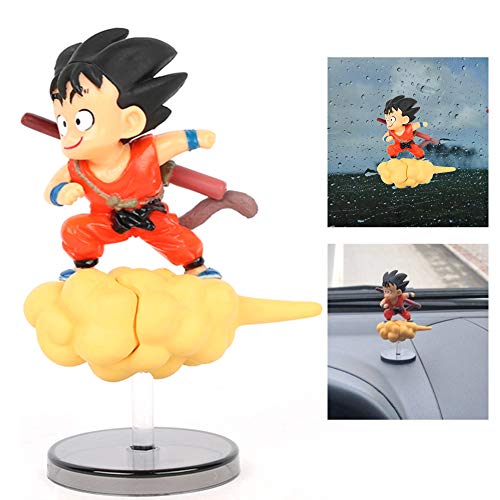 COSMOSS Dragon Ball Red Goyu Car Dashboard Decoration Flying Action Figure Toy Collection, Stick-on Window or Standalone on Dashboard with Adhesive Tape (Red Goku)