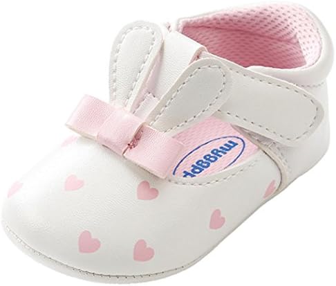 Baby Sneakers Girls, Amiley Cute Rabbit Ears Crib Anti-Slip Shoes Newborn Sneakers Shoes for Infant Toddler Baby Pink