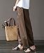 Aeneontrue Women's Patchwork Wide Leg Pants Trousers with Big Pockets (Large, Style1_Brown)