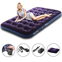 OlarHike Twin Air Mattress with Electric Pump, Portable Air Bed Blow Up Mattress for Camping Car, Repair Patches | Pillow Included