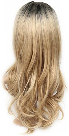Hair Pieces,Heat Resistant Synthetic None-lace Wig Two Tone Long Curly Hair Women Wig