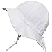Eyelet Toddler Sun Hat 50+ UPF Cotton Size Adjustable + Chinstrap(M: 9m - 3Y, White eyelet)