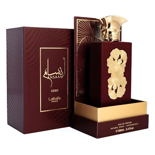 Ansaam Gold EDP-Eau De Parfum 100 ml com testador de tamanho para viagem Eternal Oud - 20 ml unissex | Pera, Mandarim, Rosa, Jasmim, Framboesa, Baunilha, Almíscar, Davana, Cardamomo,
