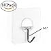 Fealkira Adhesive Wall Hooks 13.2lb(Max) Utility Stainless Steel Hook for Towel Bathrobe Coats,Bathroom Kitchen Waterproof and Oilproof Nail Free Transparent Heavy Duty Hook & Ceiling Hanger(10pcs)