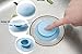 Eunion Blue Rubber Water-drop Tub Drain Stopper Hair Catcher/Strainer/Bathtub Plugs,2 in 1 Stop & Filter-1 Pack