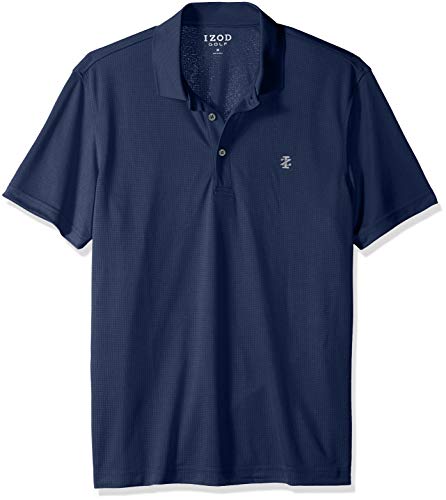 IZOD Men's Performance Golf Grid Polo, New Club Blue, Small