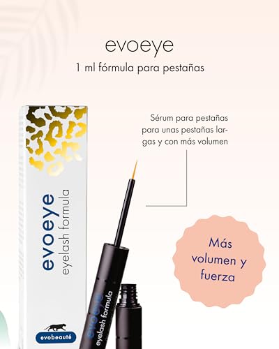 EVOBEAUTÉ evoeye Eyelash Formula 1ml High Performance Eyelash Serum for the Look of Longer, Dense Lashes in 6-8 Weeks - Moisturizing Serum with Revitalizing Peptides
