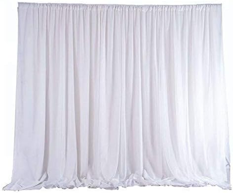 WedDecor White Wedding Backdrop Curtain 3m x 6m