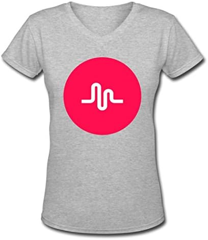 Hkpopo Musicl.ly Logo Outgoing Female Gray T-shirt Medium