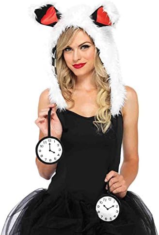 White Rabbit Furry Hood With Clock Ties Bundle with Rave Shorts