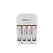 UTHCracy AAA 1100mAh Ni-MH Rechargeable Batteries (4 Pack) and Ni-MH AA AAA Smart Quick Battery Charger With USB Port Set