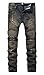 NITAGUT Men's Ripped Destroyed Distressed Slim Fit Jeans Biker Jeans Copper Grey US 32