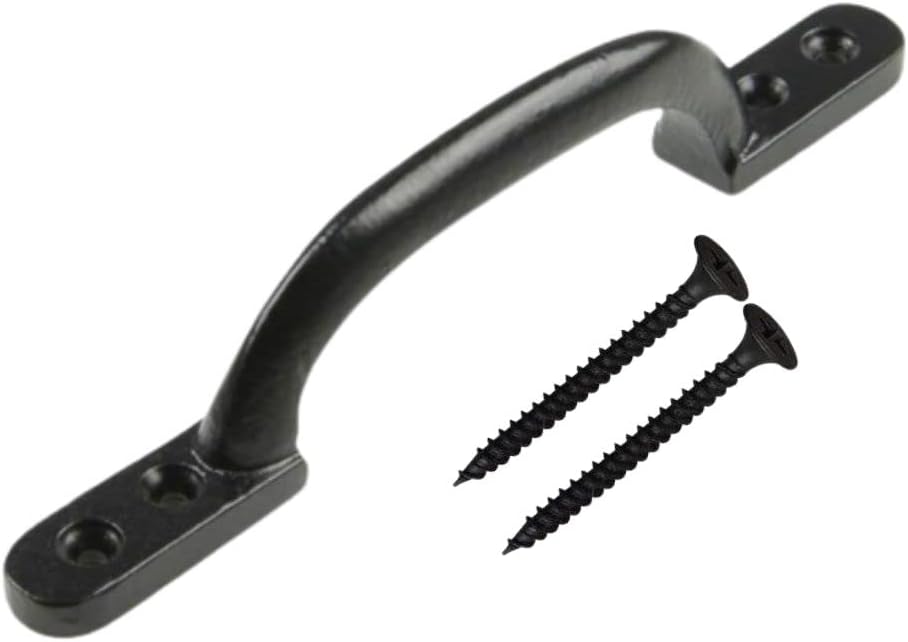 SISI UK Antique Black Door Bow Pull Handle 6 Inch Sliding Barn Door
