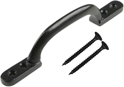 SISI UK Antique Black Door Bow Pull Handle 6 Inch Sliding Barn Door