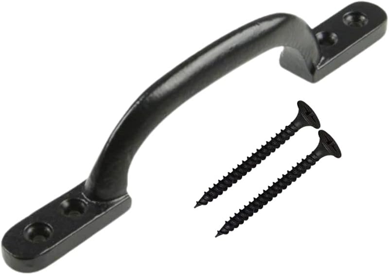 SISI UK Antique Black Door Bow Pull Handle 6 Inch Sliding Barn Door
