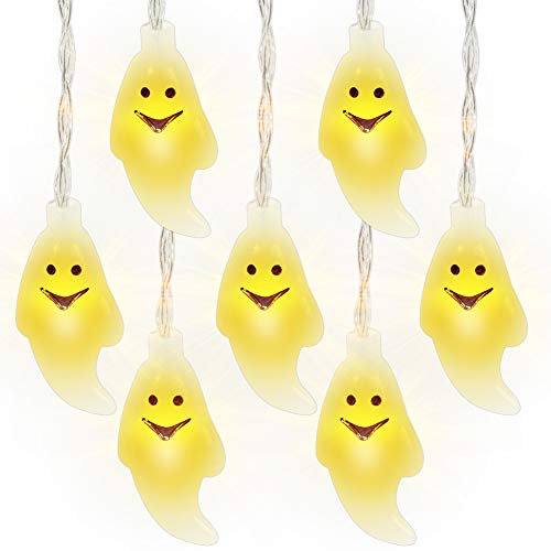 Gyrategirl Halloween String Lights, LED Pumpkin Ghost Lights, Holiday Lights for Outdoor Indoor Decoration, 2 Modes Steady/Flickering Lights(20 Lights, 9.8 feet) for Halloween Home Party Yard Decor