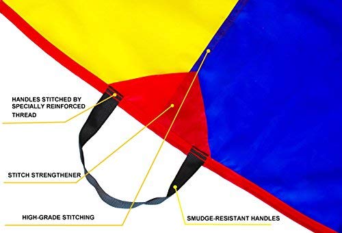 image for VOMLine Play Parachute for Kids with Smudge Resistant-Handles, Proper 