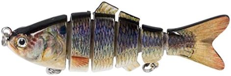 NoyoKere Fishing 6 Segments Swim Bait Crank bait Fishing Lure Bait with Artificial Hooks