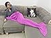 yashidali Wearable Mermaid Tail Blanket Crochet, All Seasons Warm Knitted Bed Blanket Sofa Quilt Living Room Sleeping Bag for Kids and Adults, Classic Pattern, 70.9