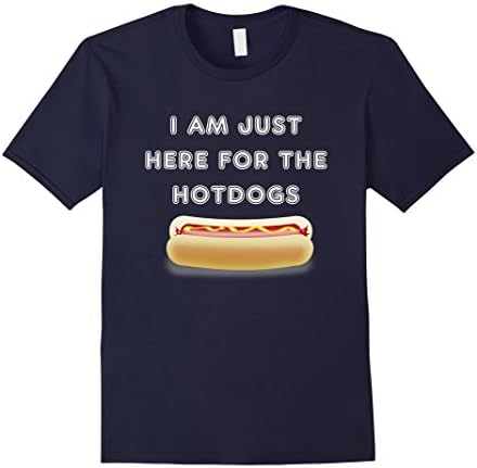 Mens I am just here for the hotdogs t-shirts bbq Large Navy