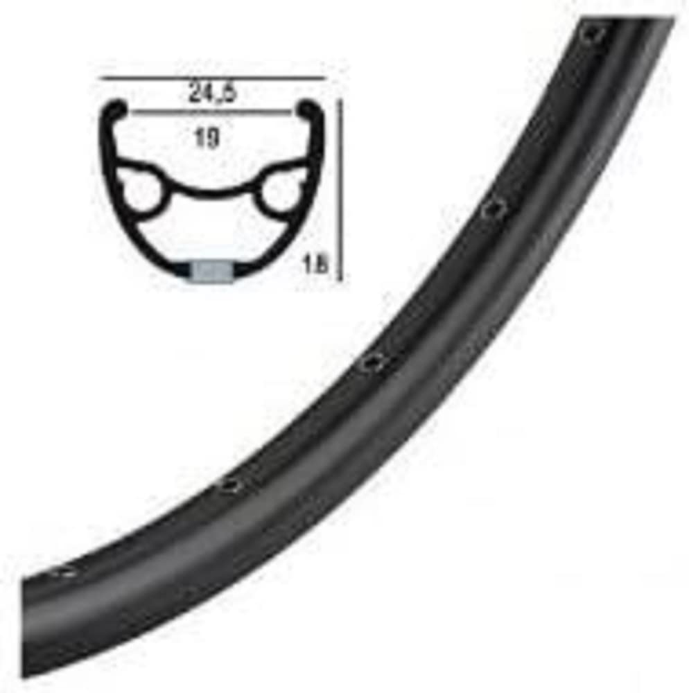 Ryde Unisex – Adult's Rival, Disc Bicycle Rim, Black, 1 Size