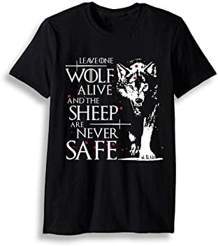 URIO Printed Cotton Designer t-Shirt : GOT Game of Thrones Leave one Wolf Alive and The Sheep are Never Safe