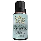 Clary Sage Essential Oil by Ovvio | Natural Essential Oils for Holistic Health | 100% Pure Aromatherapy Oil | Highest Quality from Bulgaria | Large 15ml