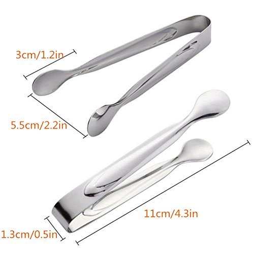 image for Sugar Tongs,Elitlife Pack of 4 Mini Ice Tongs for Bucket,Stainless Ste