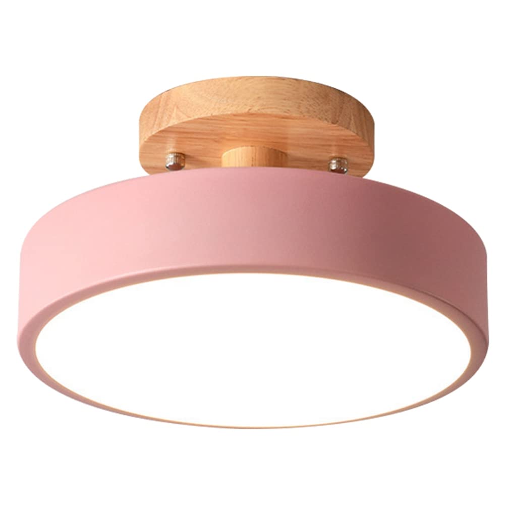 KJKVIVH Ceiling Lights Modern LED Nordic Wood Lighting Fixture Indoor Luminaire Kitchen Living Bedroom Bathroom -Pink
