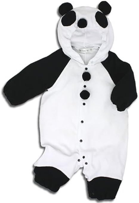 Amazon Co Jp パンダ 着ぐるみ フード付き カバーオール ６０ｃｍ ベビー コスチューム 白黒 衣装 年賀状 ハロウィン 服 ファッション小物