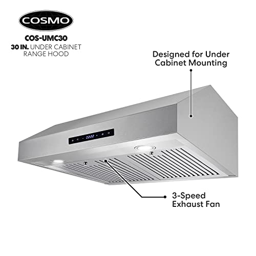 COSMO UMC30 Ducted Under Stainless Steel Range Hood with 380