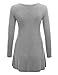 Lock and Love LL WT767 Womens Long Sleeve Scoop Neck Trapeze Tunic L HEATHER_GREY
