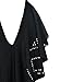 Azbro Women's One Piece V Neck Halter Flounce Monokini Swimwear, Black L