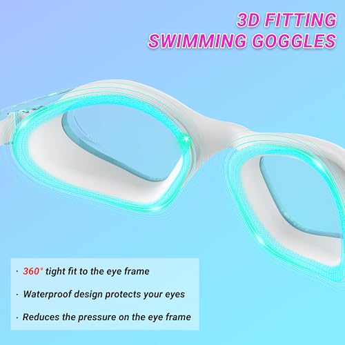 Ambienden Swimming Goggles Men Women for Adults – Anti-Fog HD Lenses, UV Protection, Waterproof, Suitable for Training, Competition and Swimming Pool – Unisex Swimming Goggles with Secure Fit