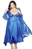 Shirley of Hollywood Plus Size 2 Piece Long Gown Peignoir Set (X3489)