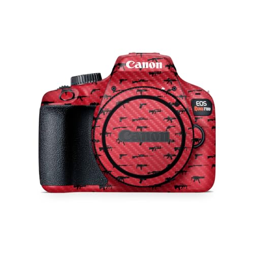 Carbon Fiber Camera Skin Compatible with Canon EOS Rebel T100 (2018) - Guns - P…