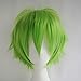 S-noilite Women Men Male Cosplay Hair Wig Short Straight Fluffy Spiky Anime Party Costume Full Wigs Green