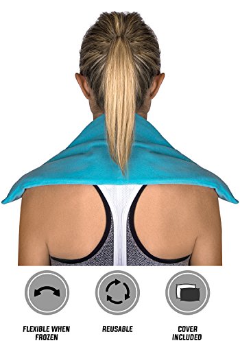 IceWraps Flexible Gel Cold Pack For Therapy - 6"x23" Neck and Shoulder Gel Ice Pack - Includes Free Bonus Cover - Thumbnail 3