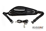 Rugeme™ Hands Free Dog Leash Set. Includes; Leash Belt, 4ft Leash & Treat Pouch. Great for Walking, Jogging Biking or Just Relaxing! (Black)