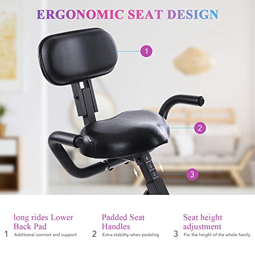 Exercise-Bike-Stationary-Bike-Foldable-Magnetic-Upright-Recumbent-Portable-Fitness-Cycle-with-Arm-Resistance-Bands-Extra-large-Adjustable-Seat-Pulse-3-in-1-Cycling-Indoor-Trainer-for-Home