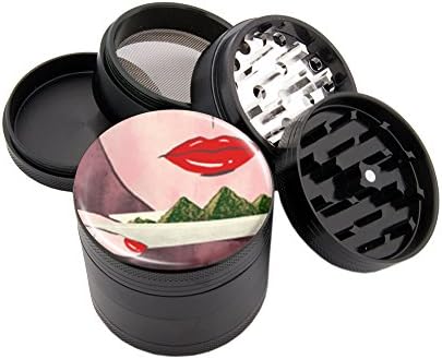 Rolling Weed Design Micro Crusher 2.5" Grinder With Scraper &amp; Velvet Pouch Item # MG21916-3