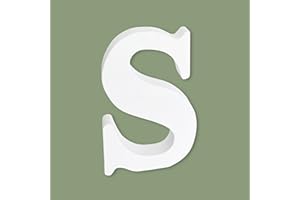 HANWER White Unfinished Wooden Letters for Crafts, 4 Inch Alphabet Letters, Wood Letters for Home Wedding Birthday Wall Decor (Letter S)
