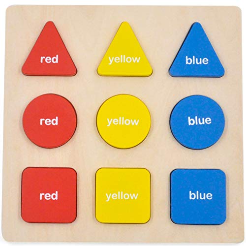 GYBBER&MUMU Puzzle Jigsaw Toy Shape Color Recognition Geometric Blocks Sorting Game Pre-Educational & Learning Wooden Toy for Kids Toddlers Boys and Girls - Thumbnail 7
