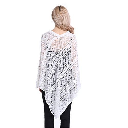Leoparts Women Soft Knitted Pullover V Neck Batwing Poncho Cape Spring Sweater Cloak Shawl
