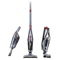 Cordless Vacuum, Kealive Stick Vacuum Cleaner, 2 in 1 Lightweight Rechargeable Bagless Stick and Handheld Vacuum with Wall Mount for Carpet Hardwood Floor Pet Hair and Corner Lighting, Black